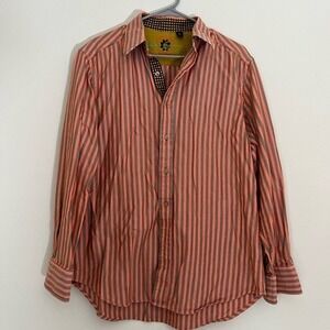 Robert Graham M Striped Dress Shirt Colorful Button Down Long Sleeve 0044